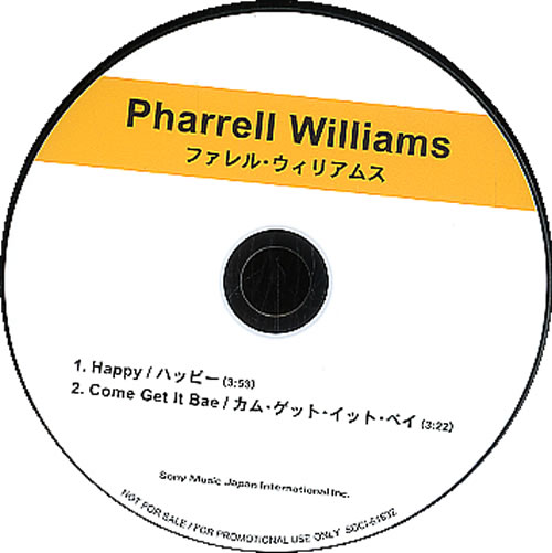 Pharrell Williams Happy CD-R acetate Japanese PHWCRHA608824