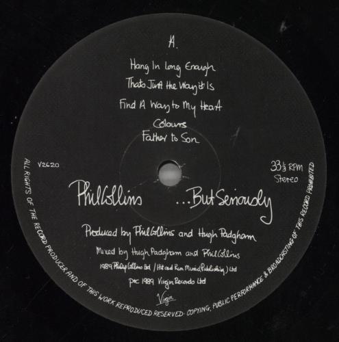 Phil Collins ...But Seriously vinyl LP album (LP record) UK COLLPBU759495