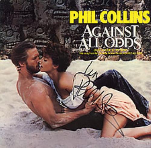 Phil Collins Against All Odds - Autographed 7" vinyl single (7 inch record / 45) UK COL07AG279366