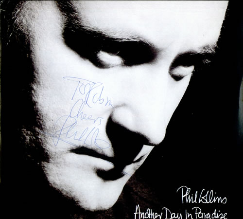 Phil Collins Another Day In Paradise - Autographed 7" vinyl single (7 inch record / 45) UK COL07AN279368