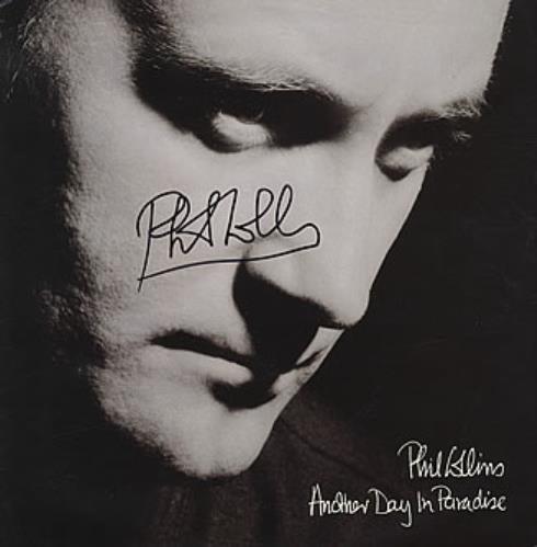Phil Collins Another Day In Paradise - Autographed 12" vinyl single (12 inch record / Maxi-single) UK COL12AN383896