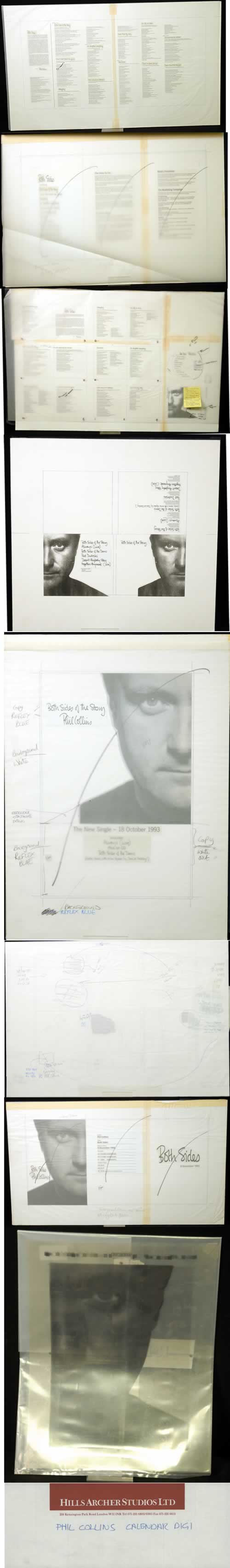 Phil Collins Both Sides Of The Story - Nine Original Proof Artworks artwork UK COLARBO515344
