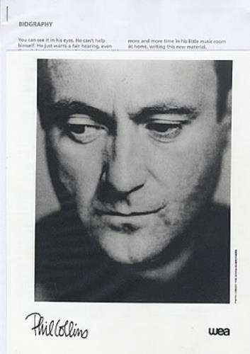 Phil Collins Both Sides media press pack UK COLPPBO310814