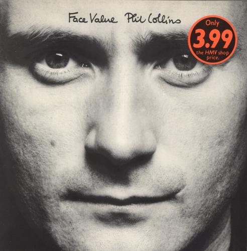 Phil Collins Face Value - Price Sticker vinyl LP album (LP record) UK COLLPFA870905