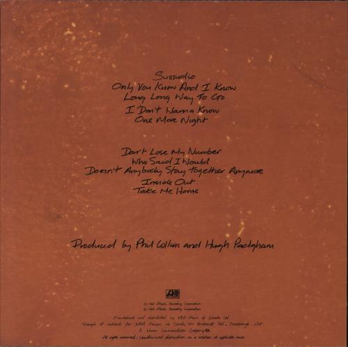 Phil Collins No Jacket Required vinyl LP album (LP record) Canadian COLLPNO611818