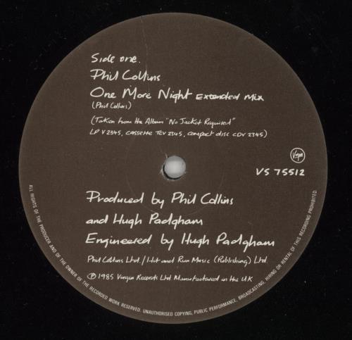 Phil Collins One More Night 12" vinyl single (12 inch record / Maxi-single) UK COL12ON199237