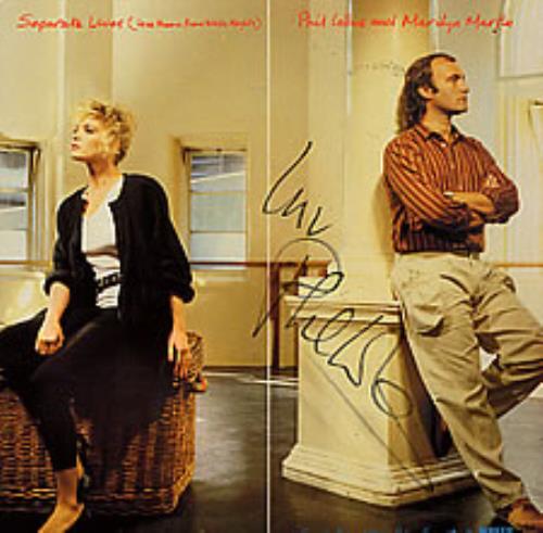 Phil Collins Separate Lives - Autographed 7" vinyl single (7 inch record / 45) UK COL07SE279453