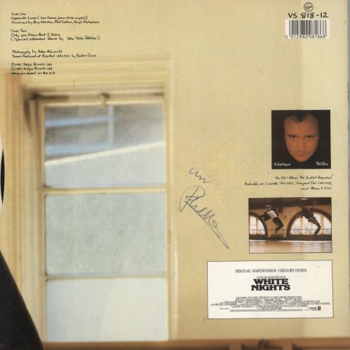 Phil Collins Separate Lives - Autographed 12" vinyl single (12 inch record / Maxi-single) UK COL12SE838965