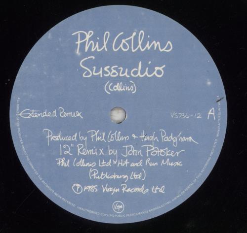 Phil Collins Sussudio 12" vinyl single (12 inch record / Maxi-single) UK COL12SU18254