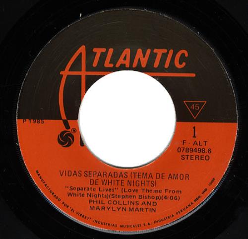 Phil Collins Vidas Separadas 7" vinyl single (7 inch record / 45) Peruvian COL07VI279470