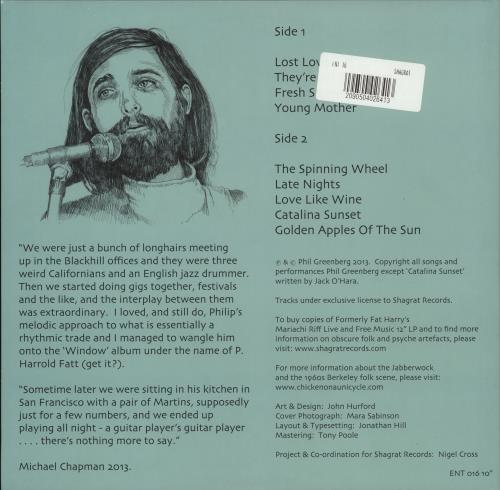 Phil Greenberg London 1969-72 10" vinyl single (10 inch record) UK 27-10LO765283