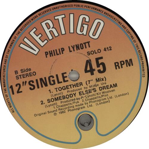 Phil Lynott Together 12" vinyl single (12 inch record / Maxi-single) UK LYN12TO141550