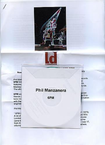 Phil Manzanera 6PM CD-R acetate UK PMZCRPM294162