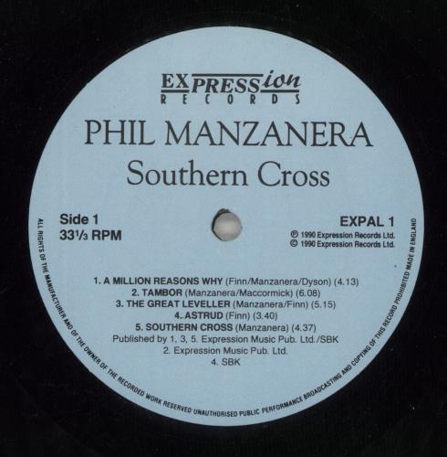 Phil Manzanera Southern Cross vinyl LP album (LP record) UK PMZLPSO184112