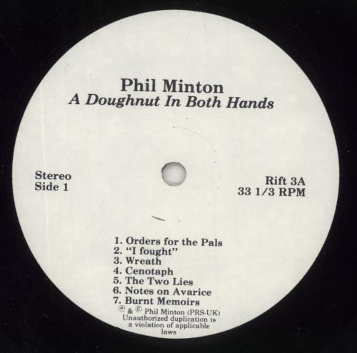 Phil Minton A Doughnut In Both Hands (Solo Singing) - shrink vinyl LP album (LP record) US 77QLPAD851231