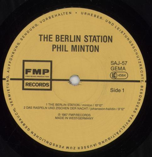 Phil Minton The Berlin Station vinyl LP album (LP record) German 77QLPTH851233