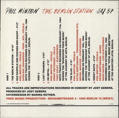 Phil Minton The Berlin Station vinyl LP album (LP record) German 77QLPTH851233