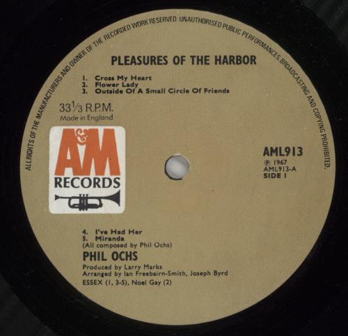 Phil Ochs Pleasures Of The Harbor - 1st vinyl LP album (LP record) UK OCHLPPL884394