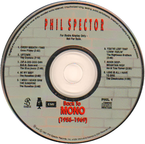 Phil Spector Back To Mono 1958-1969 CD album (CDLP) UK PSPCDBA65863