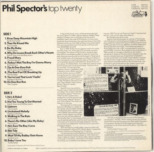 Phil Spector Echoes Of The 60's vinyl LP album (LP record) UK PSPLPEC707298