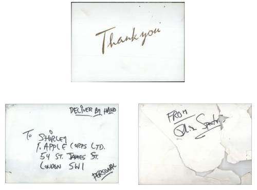 Phil Spector Signed Thank You Card In Envelope memorabilia UK PSPMMSI512601