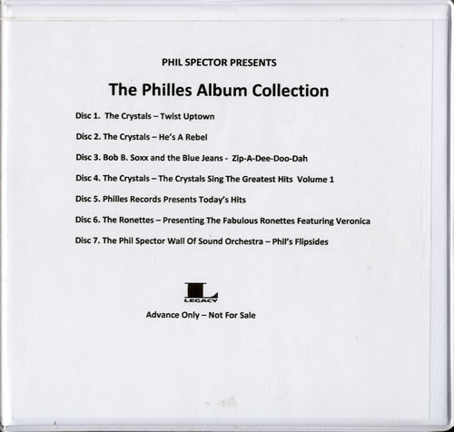 Phil Spector The Philles Album Collection + case CD-R acetate US PSPCRTH550052