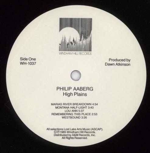 Philip Aaberg High Plains vinyl LP album (LP record) US PYJLPHI892614