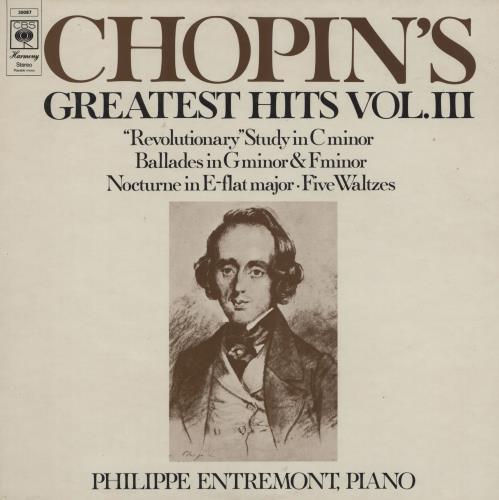 Philippe Entremont Chopin's Greatest Hits Vol. III vinyl LP album (LP record) UK QKJLPCH761130