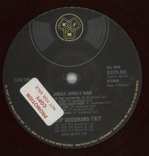 Phillip Goodhand-Tait Jingle Jangle Man - Promo Stickered vinyl LP album (LP record) UK PGHLPJI869567