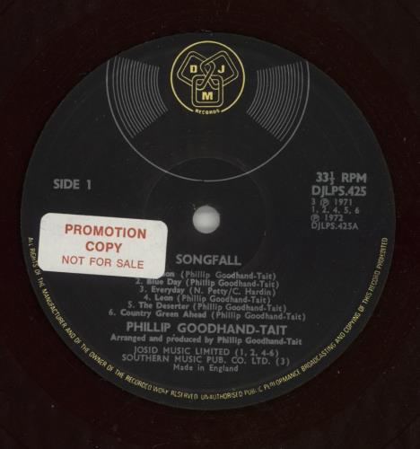 Phillip Goodhand-Tait Songfall - Promo Stickered vinyl LP album (LP record) UK PGHLPSO869562