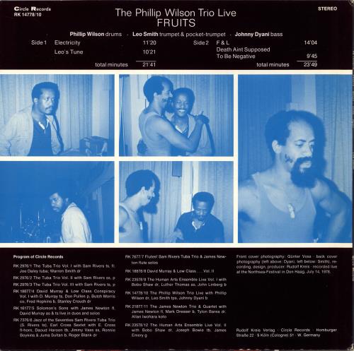 Phillip Wilson Fruits vinyl LP album (LP record) German Q1JLPFR705350