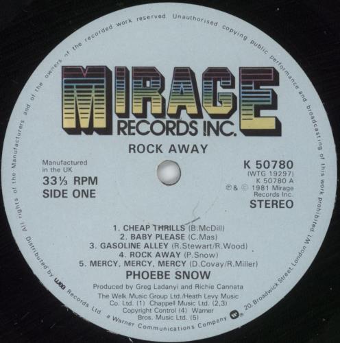 Phoebe Snow Rock Away vinyl LP album (LP record) UK PHOLPRO781862