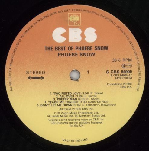 Phoebe Snow The Best Of Phoebe Snow vinyl LP album (LP record) UK PHOLPTH676222