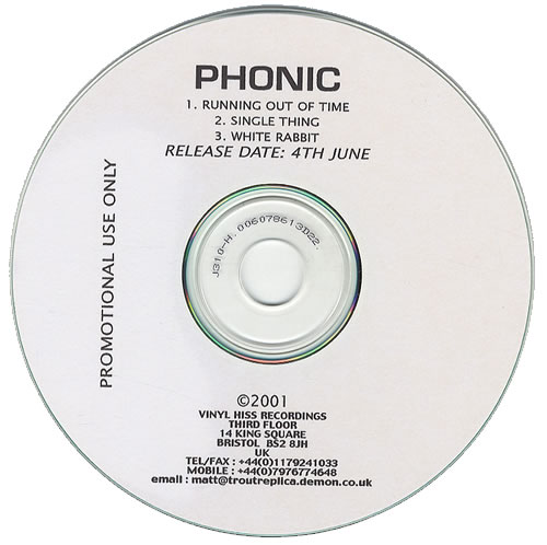 Phonic Running Out Of Time CD-R acetate UK PHQCRRU428549