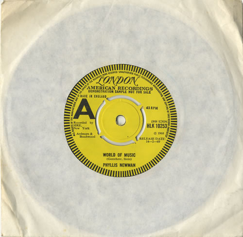 Phyllis Newman World Of Music 7" vinyl single (7 inch record / 45) UK PN607WO472614