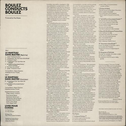 Pierre Boulez Boulez Conducts Boulez vinyl LP album (LP record) UK B14LPBO871548