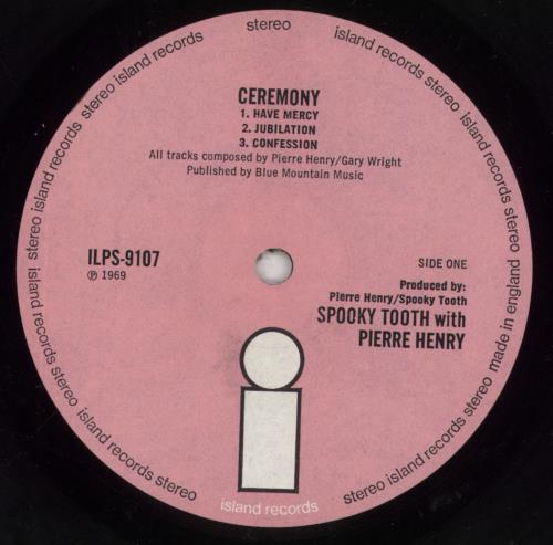 Pierre Henry & Spooky Tooth Ceremony - 1st vinyl LP album (LP record) UK P1HLPCE855109