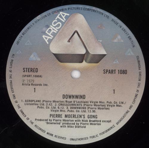 Pierre Moerlen's Gong Downwind vinyl LP album (LP record) UK P5HLPDO541355