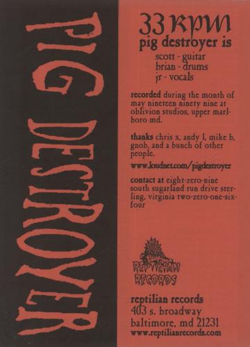 Pig Destroyer Pig Destroyer 7" vinyl picture disc (7 inch picture disc single) US P5G7PPI835349