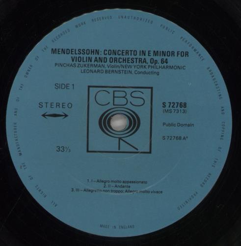 Pinchas Zukerman Mendelssohn: Violin Concerto / Tchaikovsky: Violin Concerto vinyl LP album (LP record) UK QINLPME679932