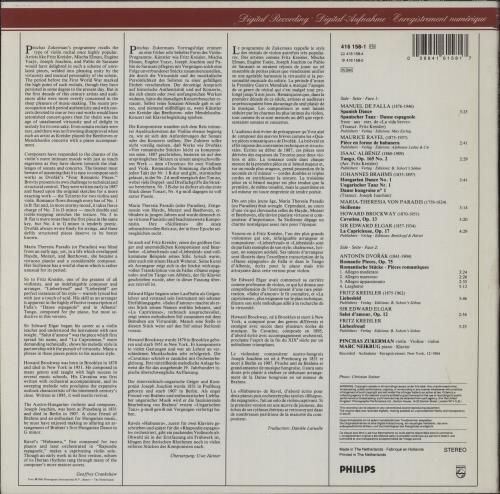 Pinchas Zukerman Salut D'Amour vinyl LP album (LP record) Dutch QINLPSA894402
