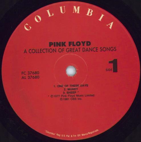 Pink Floyd A Collection Of Great Dance Songs vinyl LP album (LP record) US PINLPAC806775