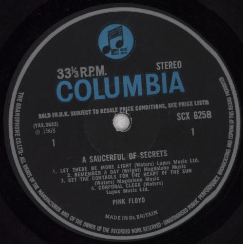 Pink Floyd A Saucerful Of Secrets - 1st - VG vinyl LP album (LP record) UK PINLPAS732381