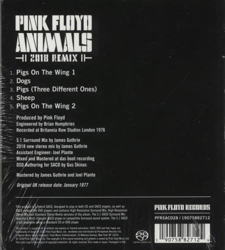 Pink Floyd Animals 2018 Remix - Super Audio CD super audio CD SACD US PINSAAN873010