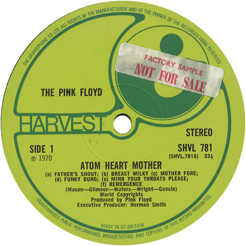 Pink Floyd Atom Heart Mother - 1st - Factory Sample vinyl LP album (LP record) UK PINLPAT474724