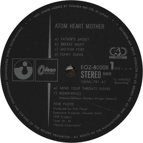 Pink Floyd Atom Heart Mother vinyl LP album (LP record) Japanese PINLPAT268329