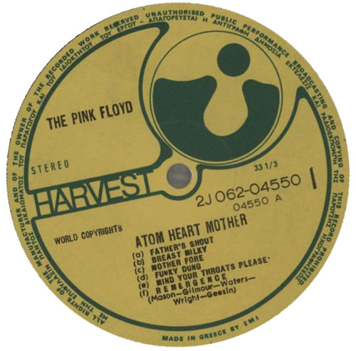 Pink Floyd Atom Heart Mother vinyl LP album (LP record) Greek PINLPAT307578