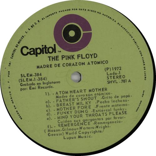 Pink Floyd Atom Heart Mother vinyl LP album (LP record) Mexican PINLPAT54808