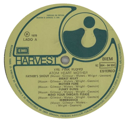 Pink Floyd Atom Heart Mother vinyl LP album (LP record) Portuguese PINLPAT69935