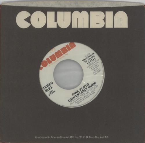Pink Floyd Comfortably Numb 7" vinyl single (7 inch record / 45) US PIN07CO69596